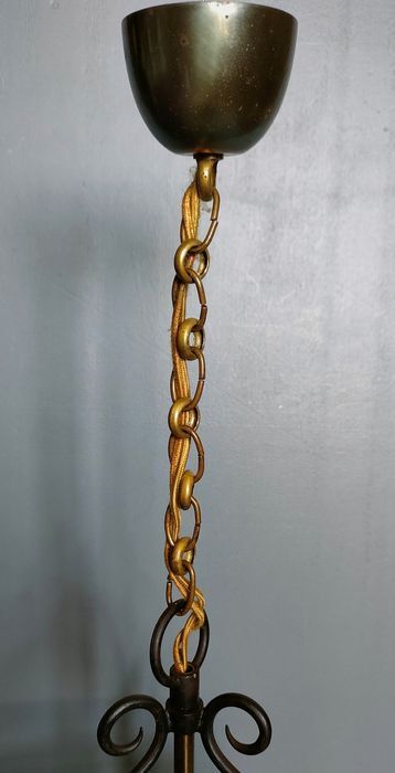 Lantern cage cylinder two fires medieval style - 1940s / 1950s