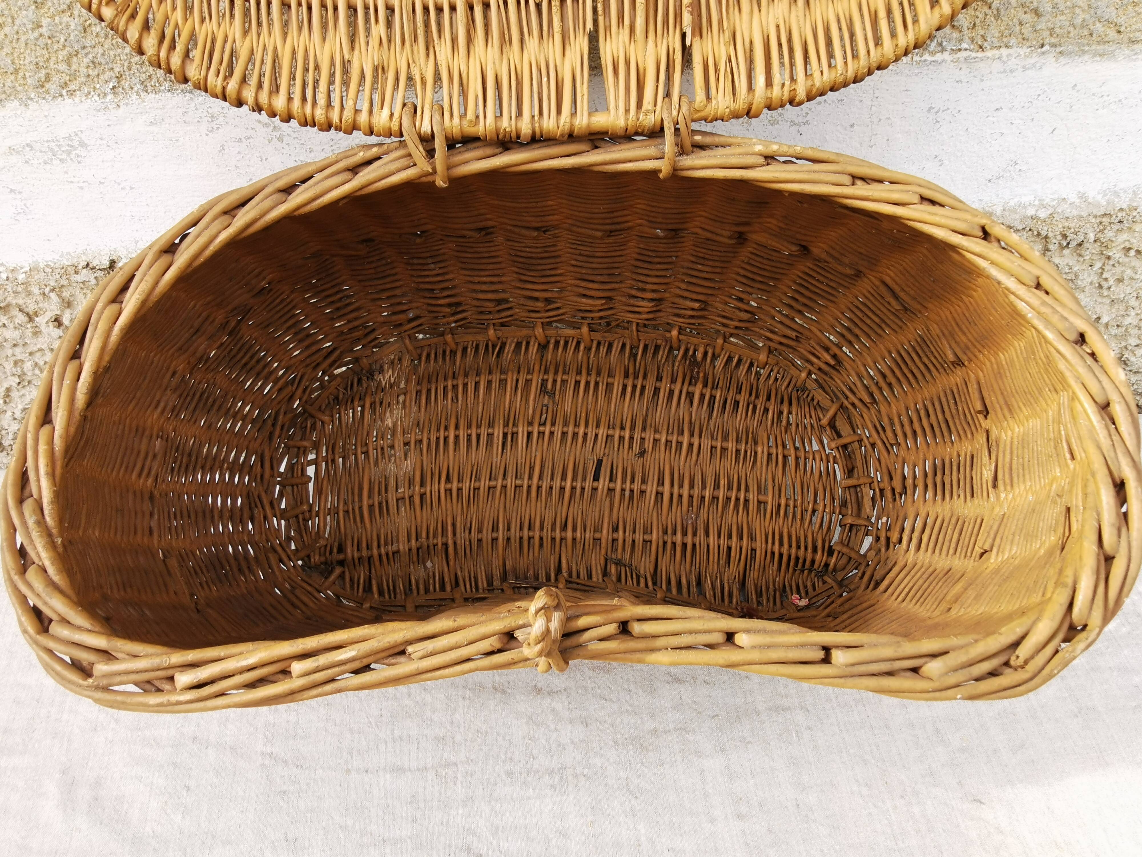 Panier vintage en rotin pour velo