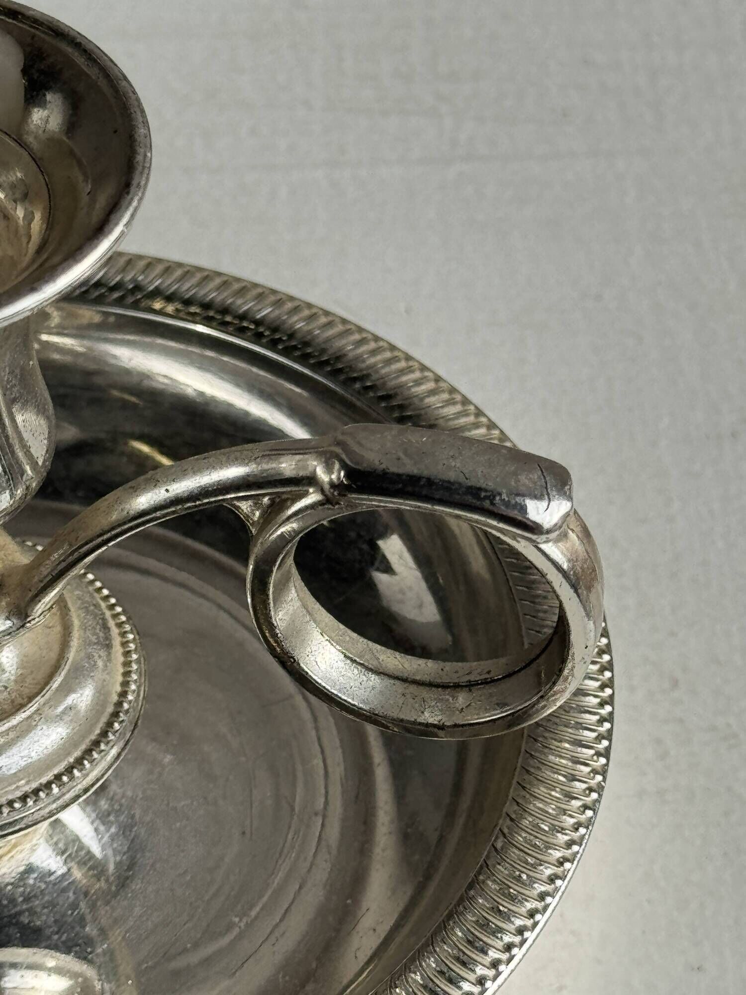 Pair of small antique silver-plated candlesticks D12 H8