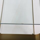 Vintage coffee table in gold metal and double glass top, 70s