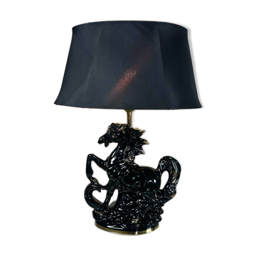 Lampe en céramique cheval, années 70