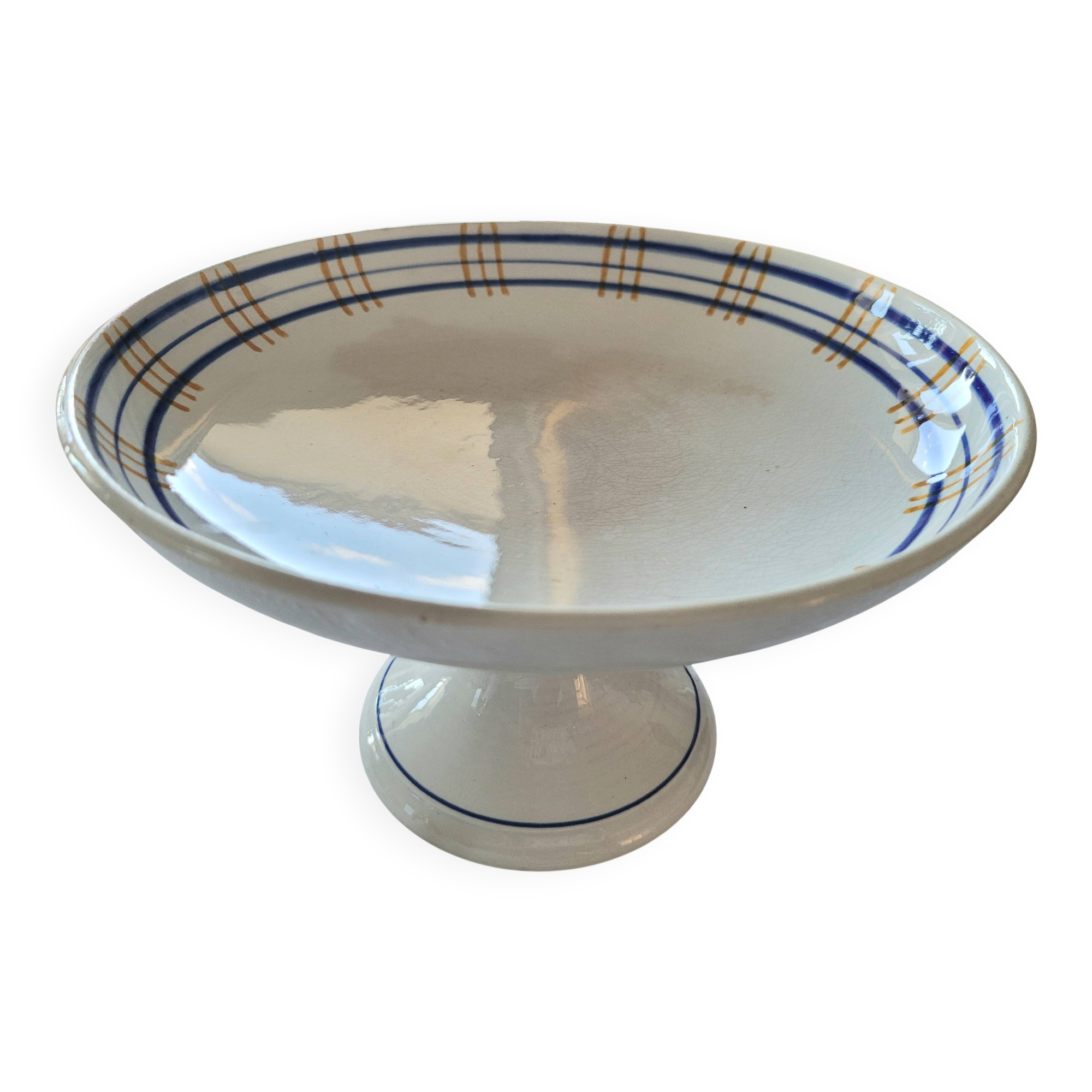 Cake dish with stand Sarreguemines model Poitou