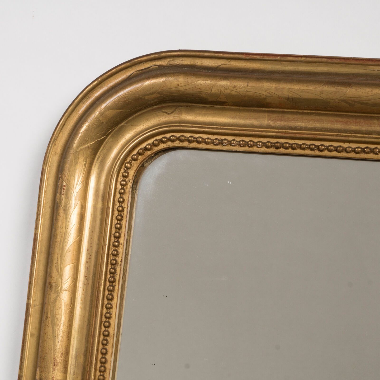 Mirror with floral etchings - 99x74cm