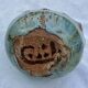 Glazed stoneware flower basket, signed Cécile Dein
