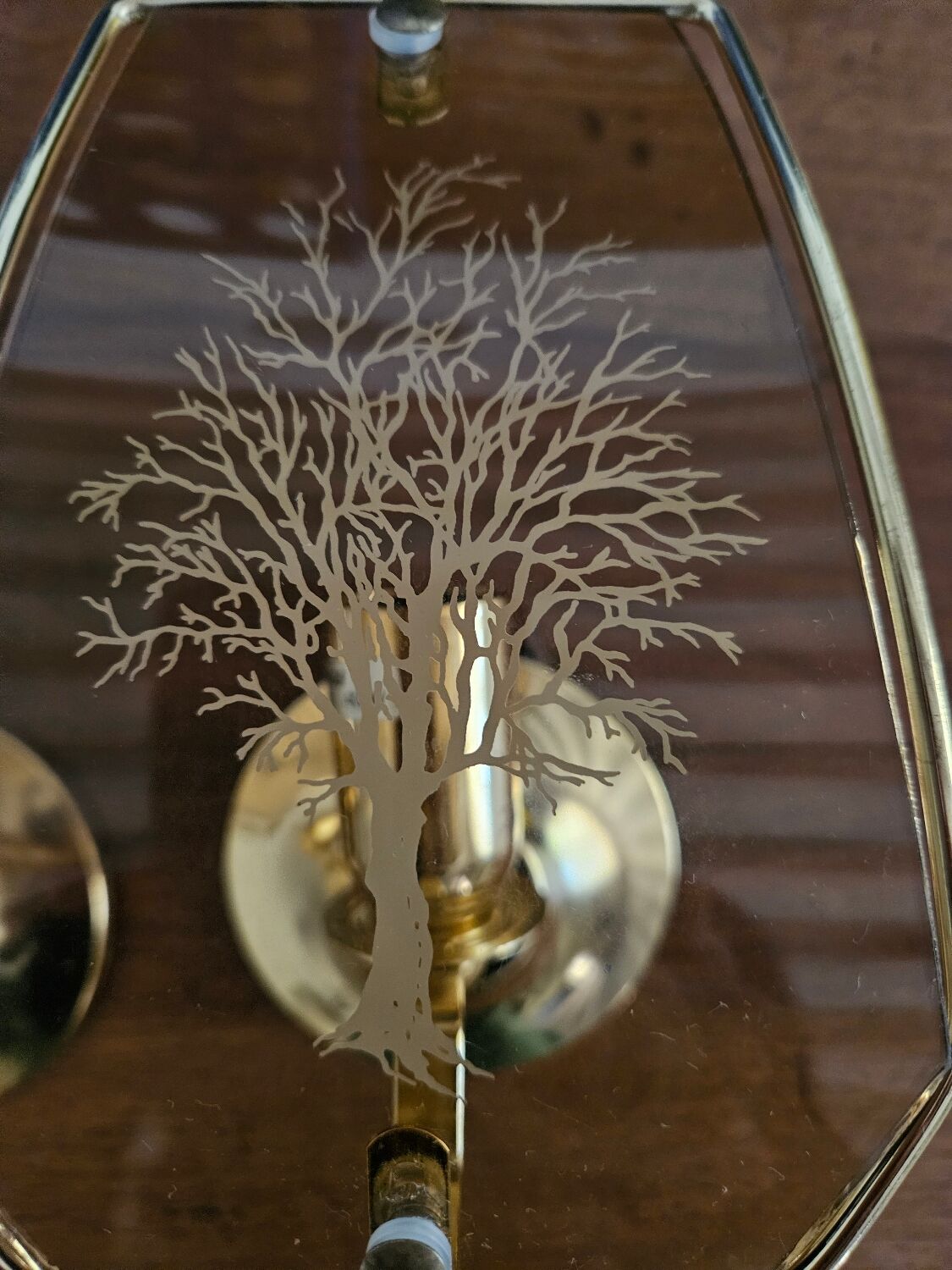 Pair of glass and metal wall lights