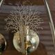 Pair of glass and metal wall lights
