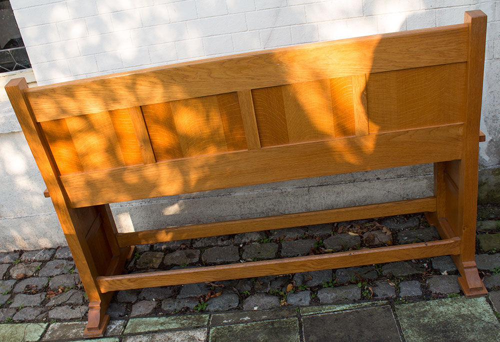 Old wooden bench of courthouse of peace 140 cm wide