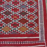 Tapis berbère rouge fait à la main en pure laine 105x205cm
