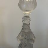 3 bougeoirs en verre transparent