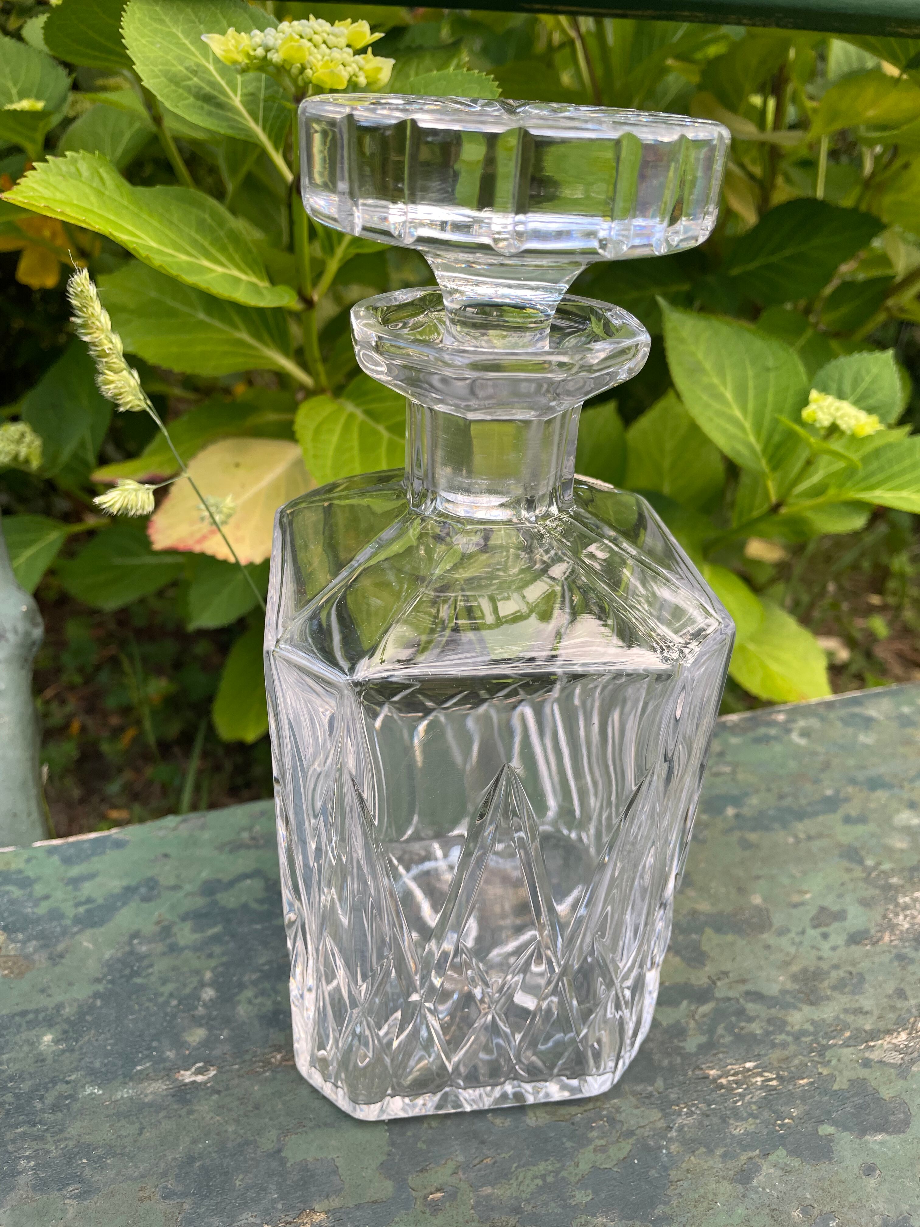 Chissed crystal whiskey decanter