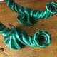 2 green ceramic candlesticks Vallauris
