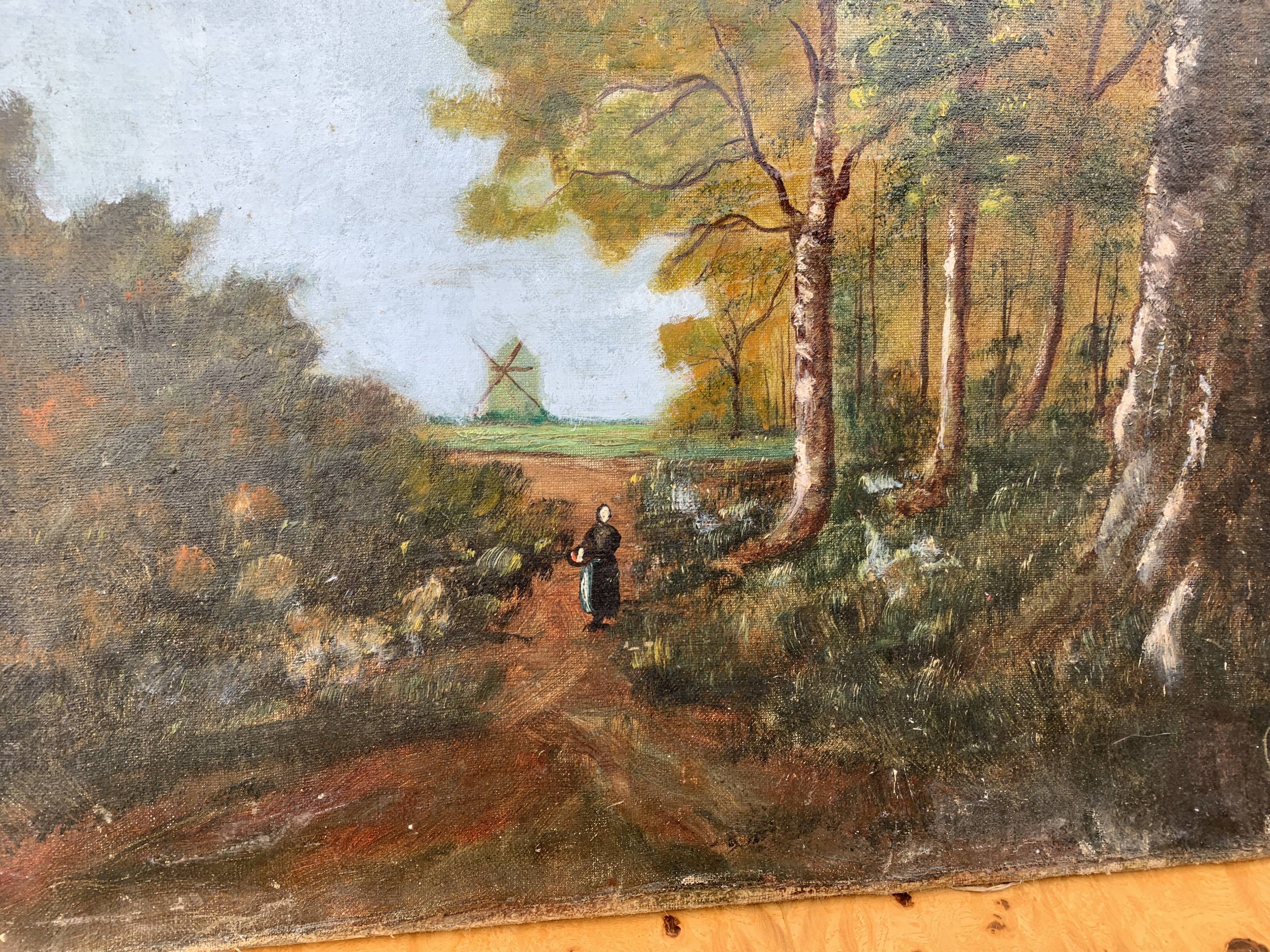 Oil painting on canvas Forest landscape 61 x 47