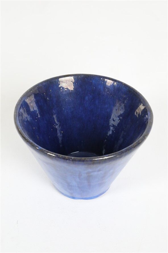 Hand-glazed mid-century plant pot by TDV / 1960s / 1970s