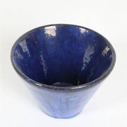 Hand-glazed mid-century plant pot by TDV / 1960s / 1970s