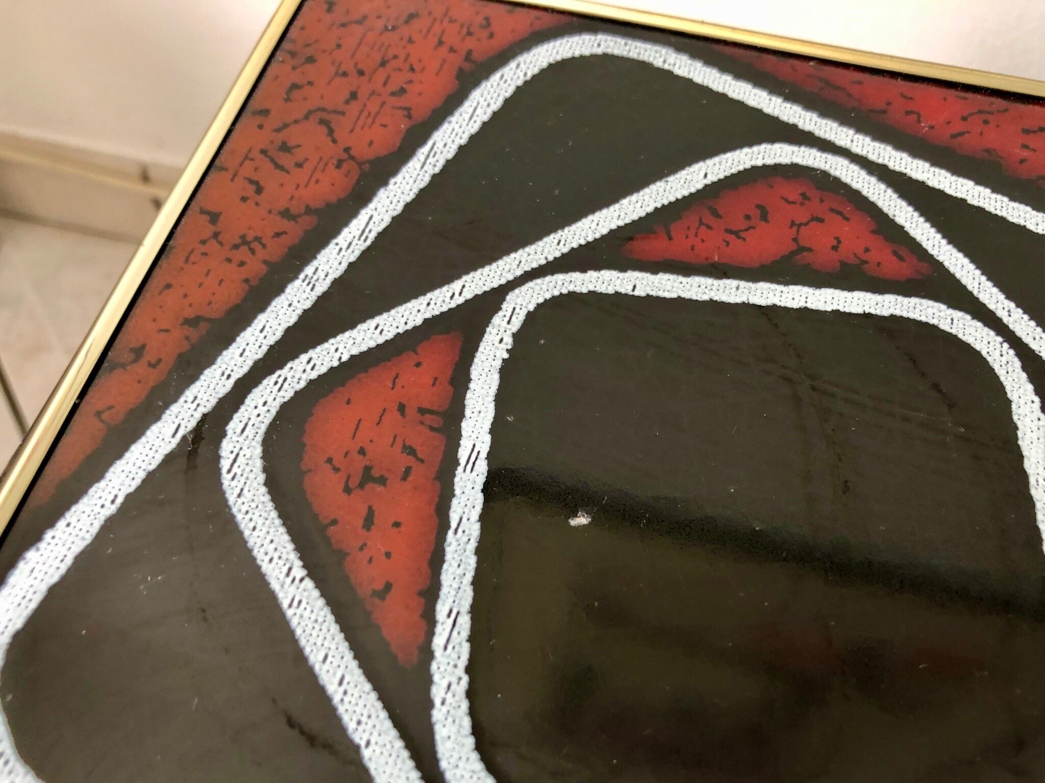 Wrought iron coffee table ceramic 60