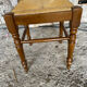 Vintage Turned Wood Stool + Woven Straw Seat #D893