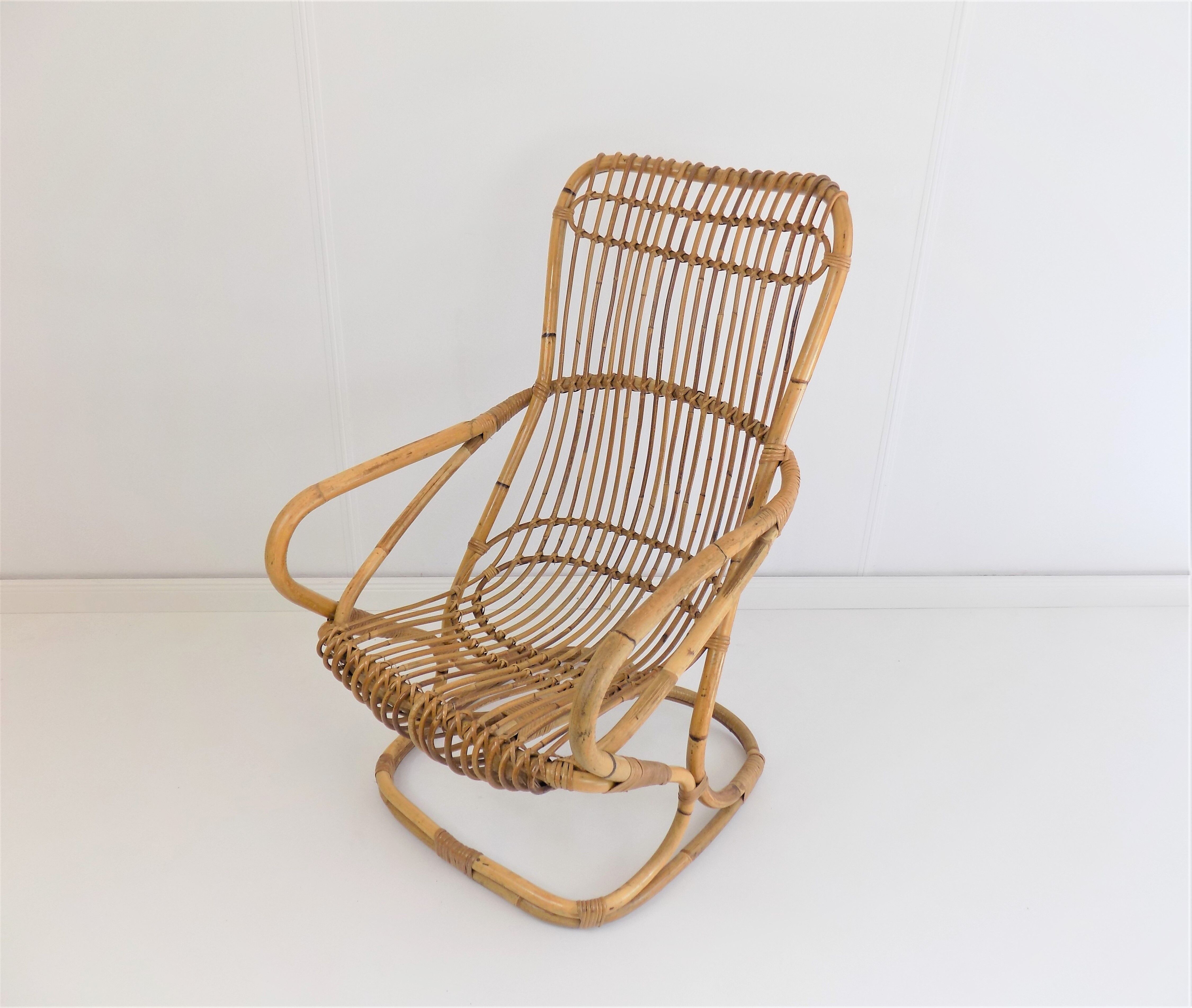 Bamboo & rattan armchair
