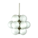 Kaiser Sputnik chandelier, molecular shape, 12 opal glasses, Germany, 1970s
