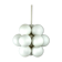 Kaiser Sputnik chandelier, molecular shape, 12 opal glasses, Germany, 1970s
