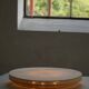 Mid-Century Modern, large round ceiling light in linen, Sweden, 1960s