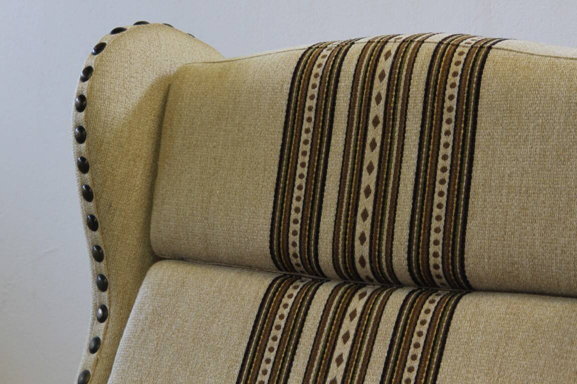 Vintage 1960s set of low & high back lounge chair oak, style of Henning Kjærnulf