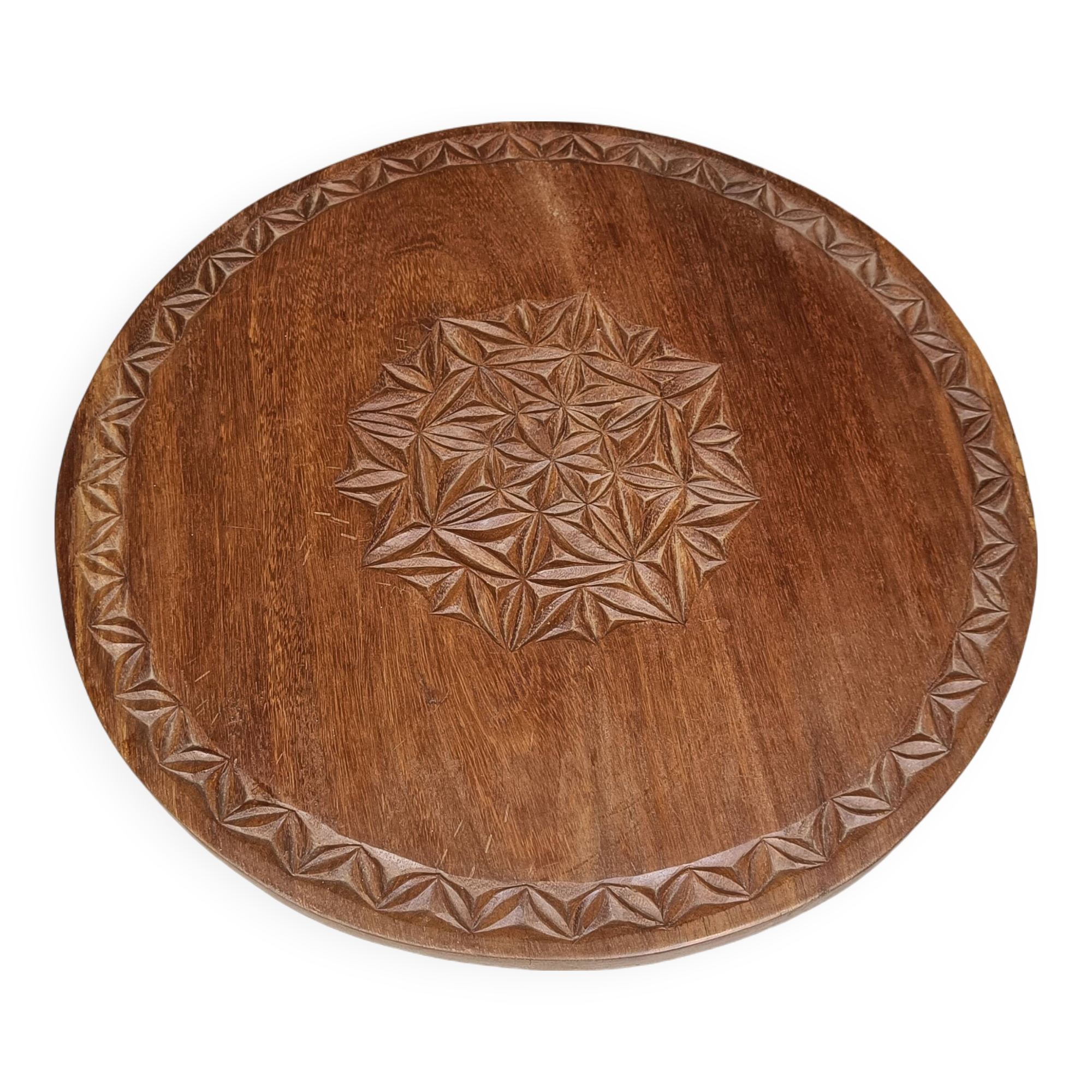 Vintage tribal art side table, 1960s