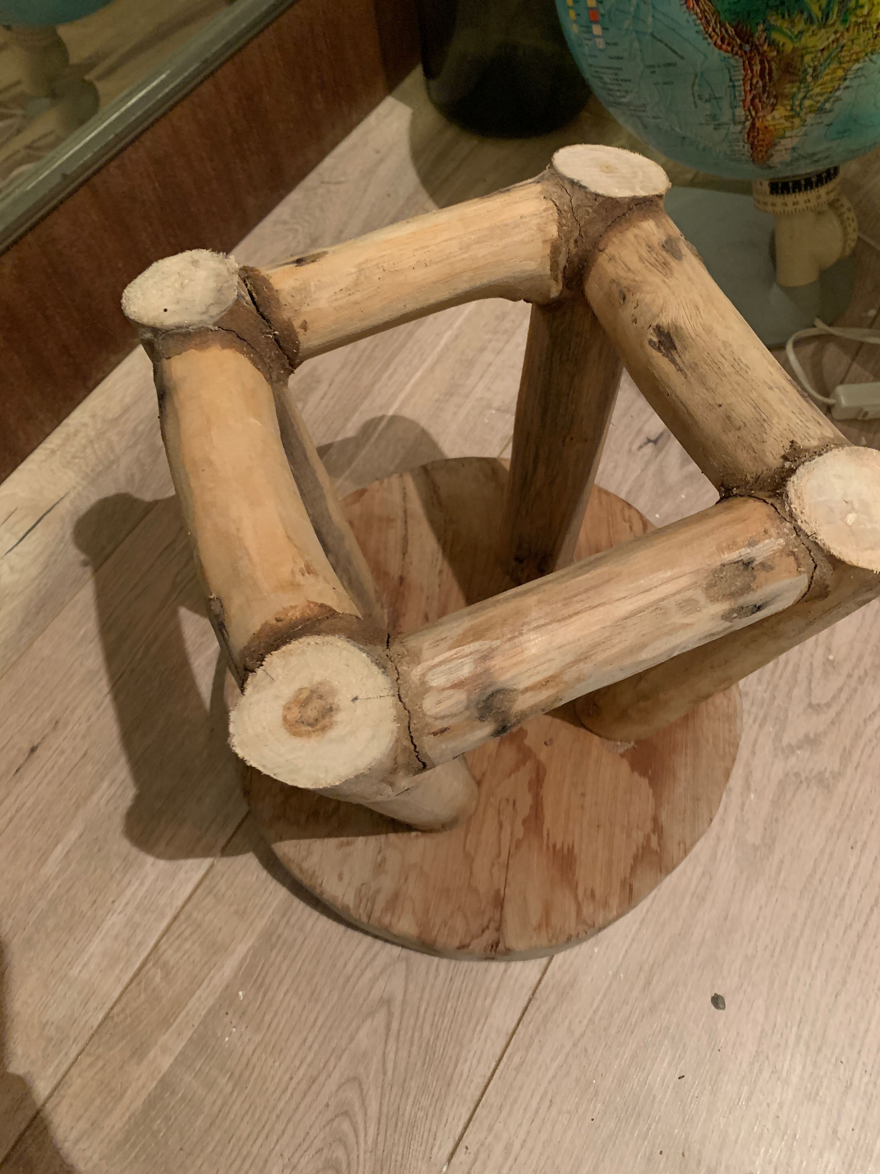 Solid wooden stool