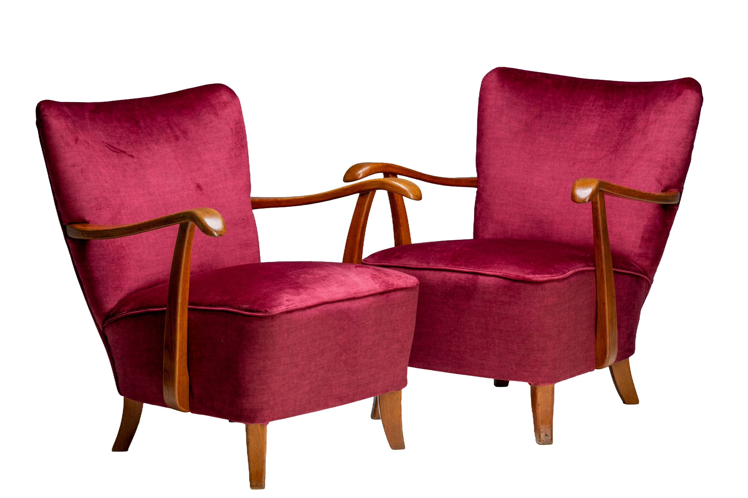 Pair of Art Deco Armchairs, 1930s, Czechoslovakia