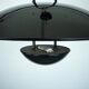 Vintage 1990s Black Pendant Lamp with Glass Top Shade. Italy