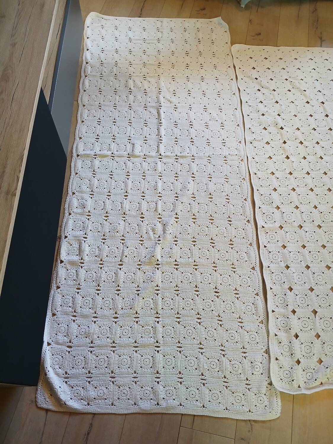 2 antique handmade crochet bedspreads