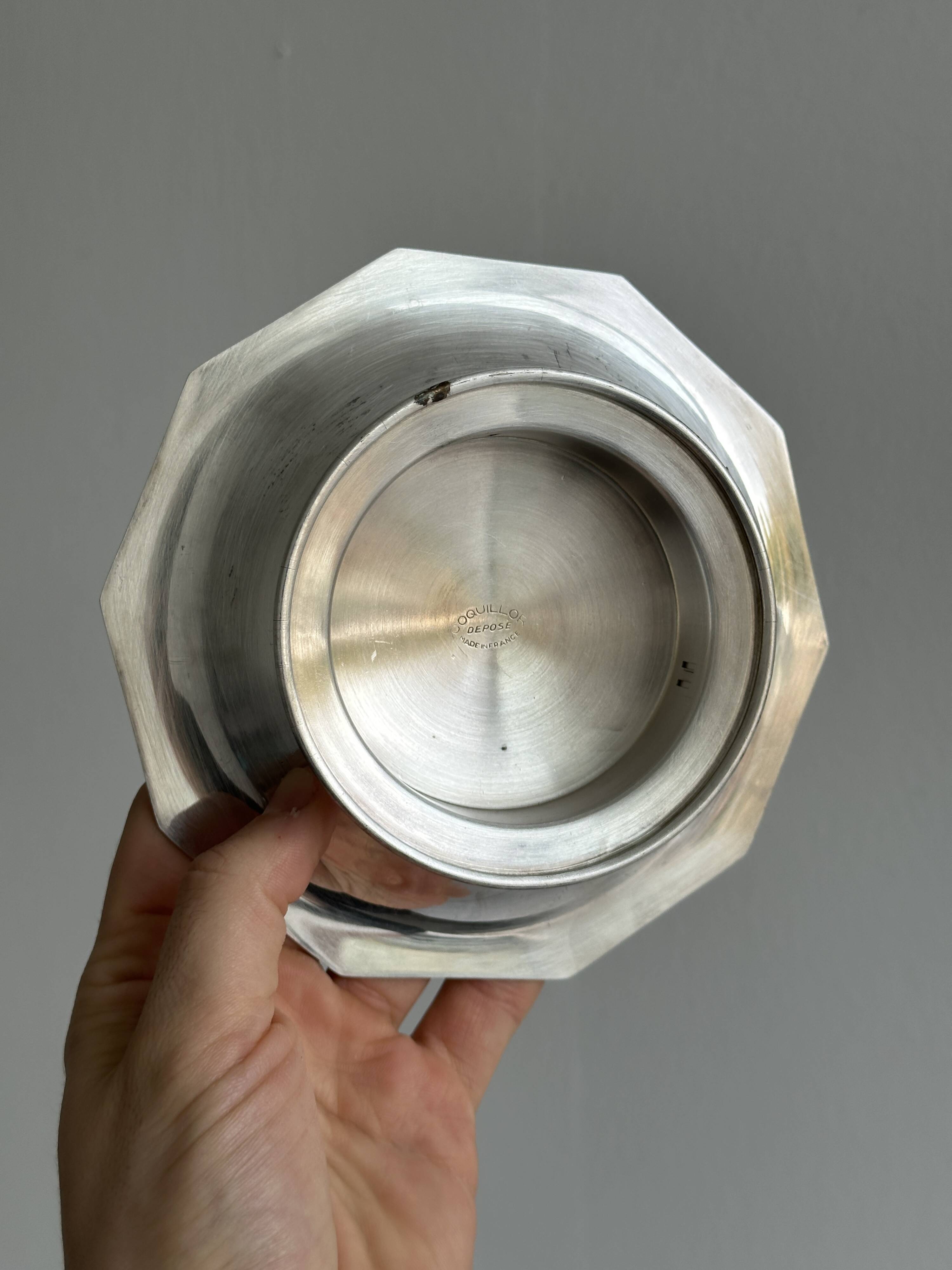 Antique silver-plated shell-shaped butter dish