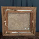 Oil on canvas fishing boats 1950 by Y. Morin