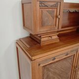 Buffet haut art and craft Art déco français en bois blond 1950 1960