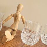 Set of 6 chiseled crystal water or whiskey glasses