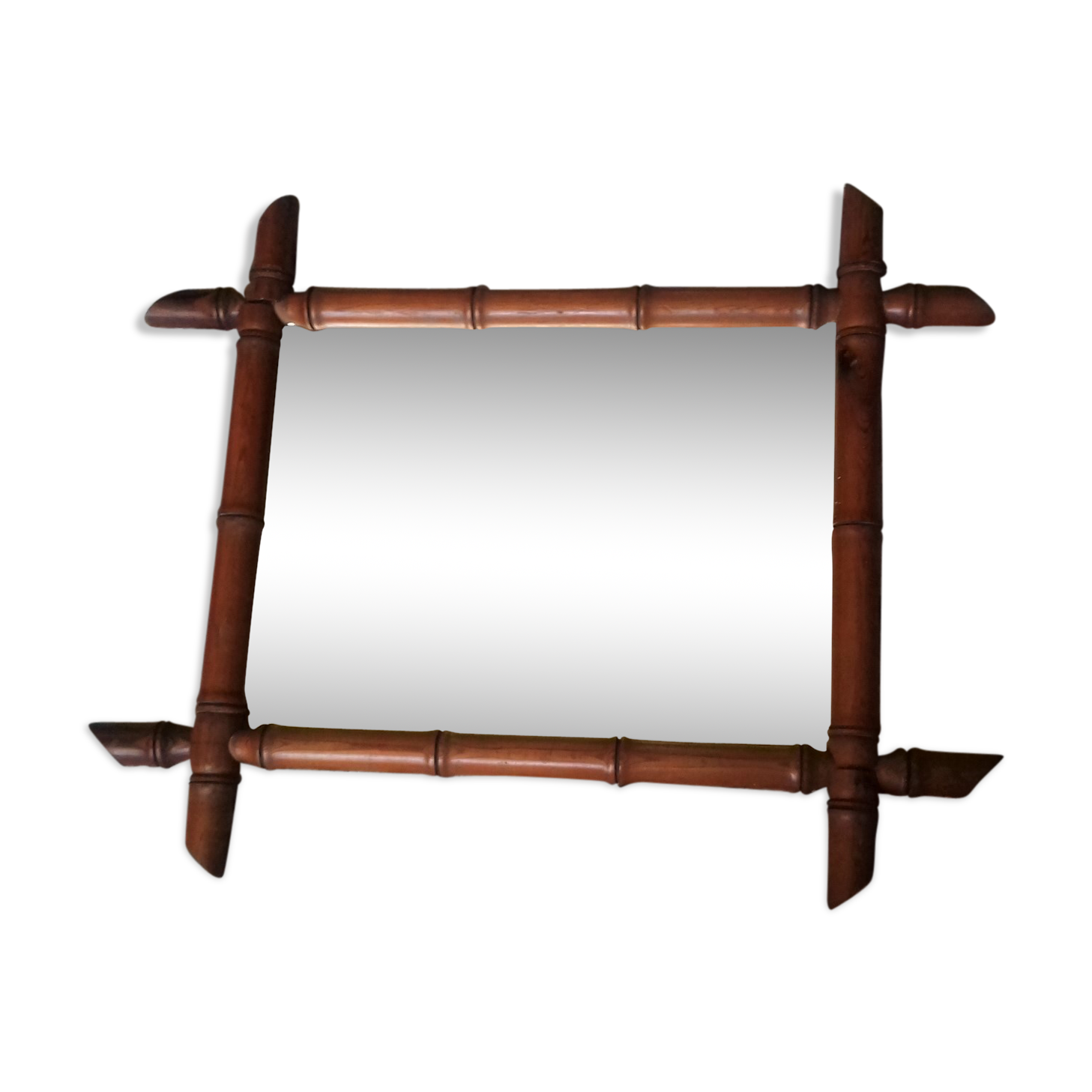 Bamboo Mirror Wood Shot Vintage 30's 50's Collection 66 x 54cm