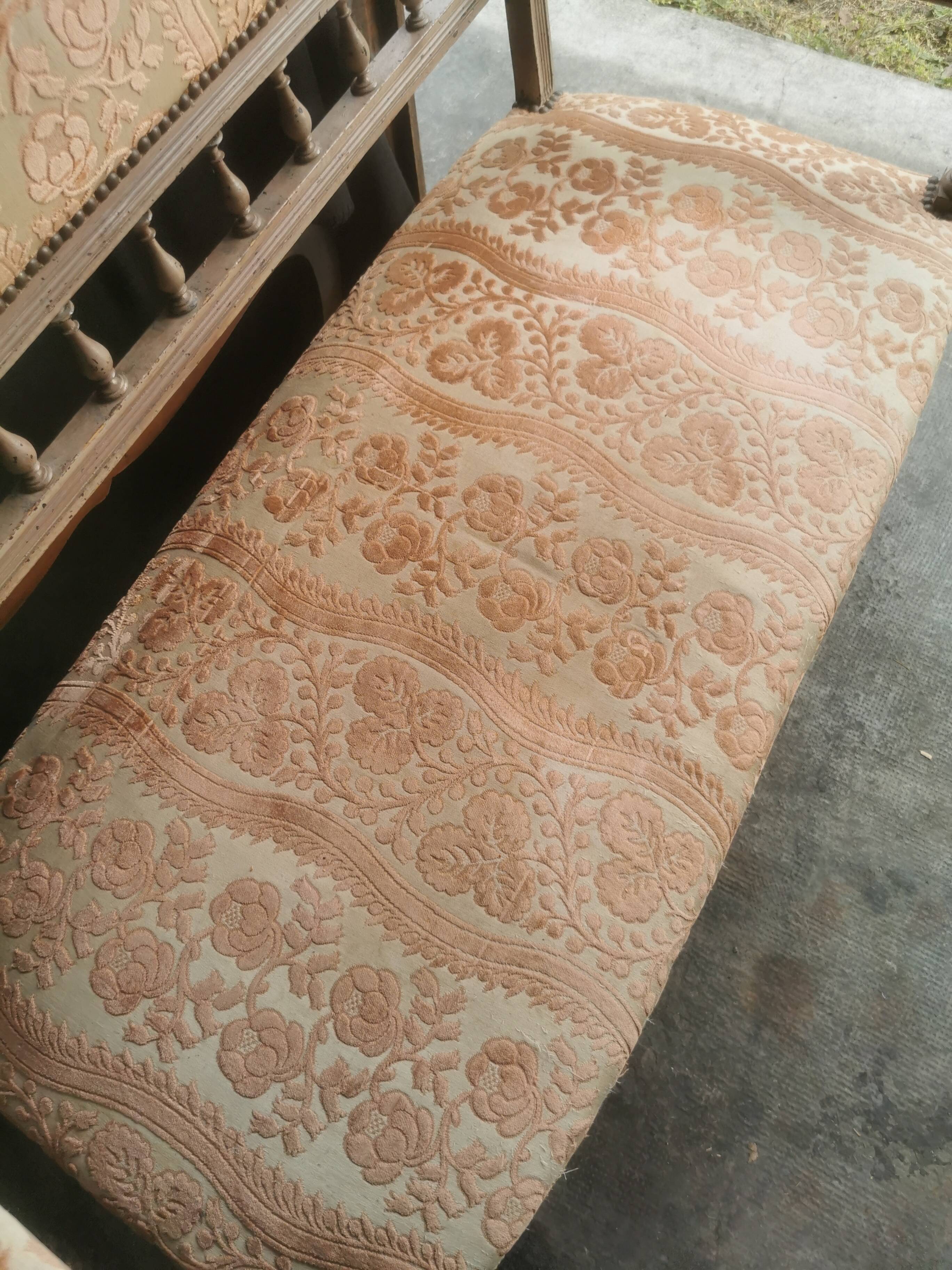 Bench decorated with flowers