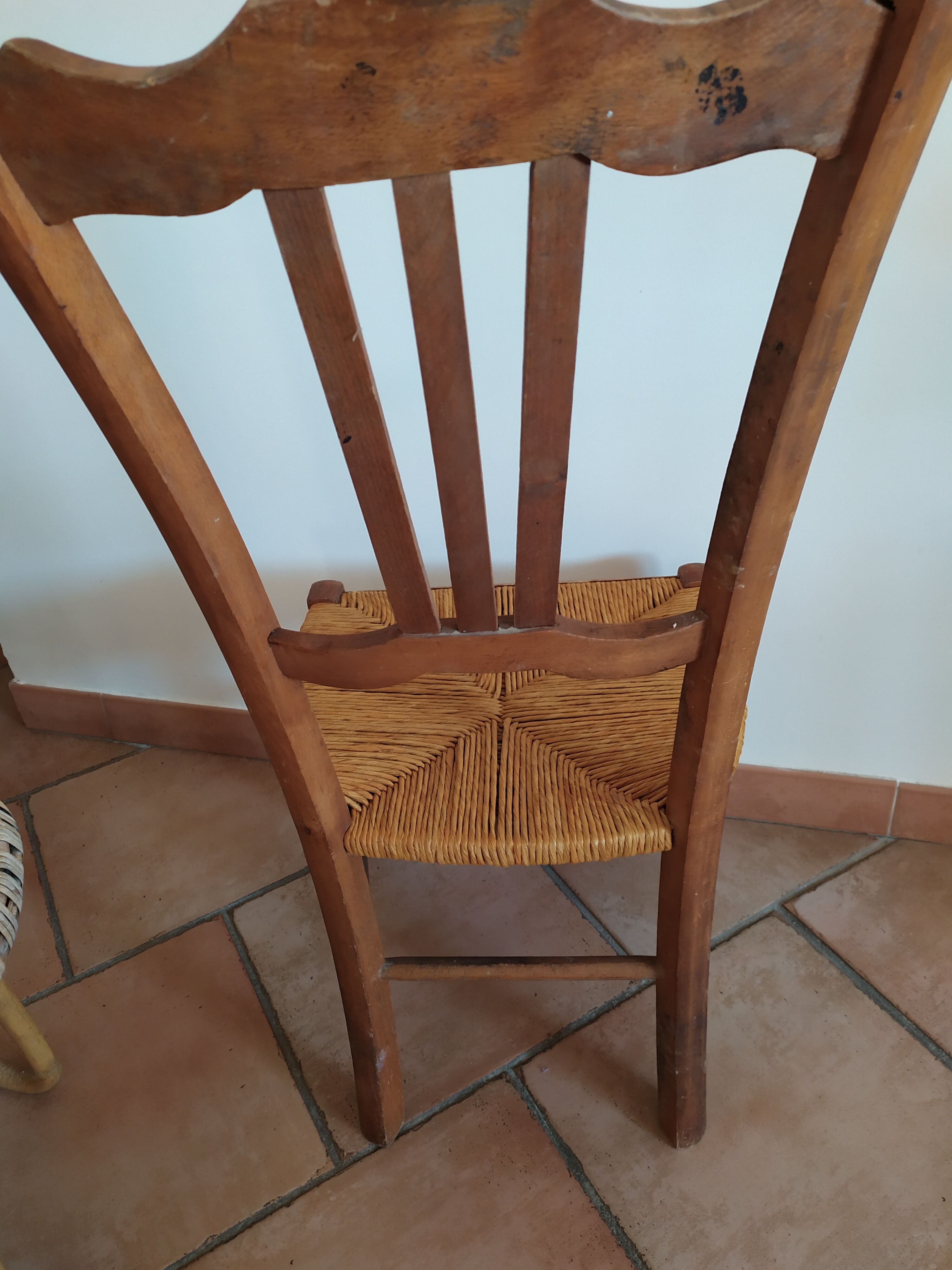 Vintage straw low chairs
