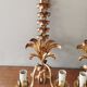 Pair of vintage 70s wall lights in gold metal