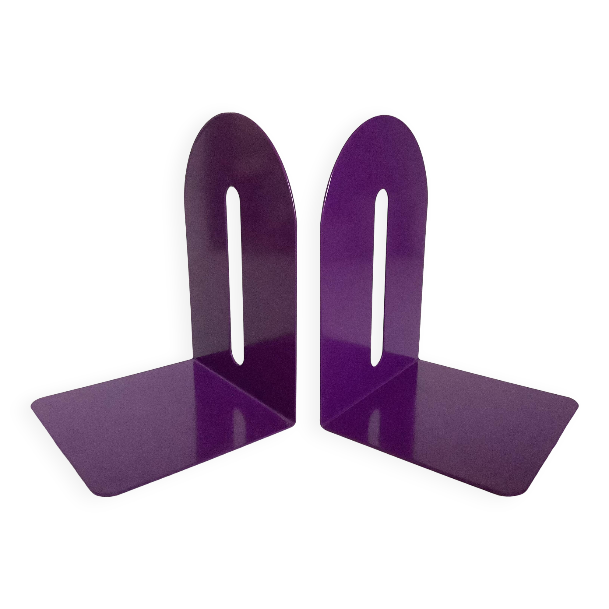 Pair of purple pop mauve metal bookends