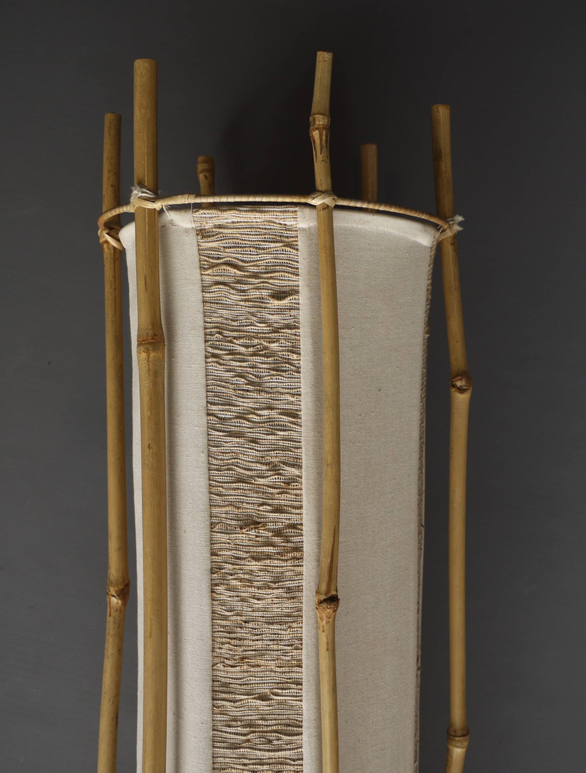 Lampadaire en bambou de Louis Sognot, années 1950