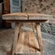 Old French work table / kitchen island / console, beech and chestnut, circa 1930–1950