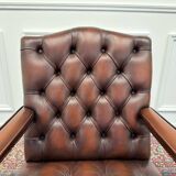 English Chesterfield Office Chair Oxblood