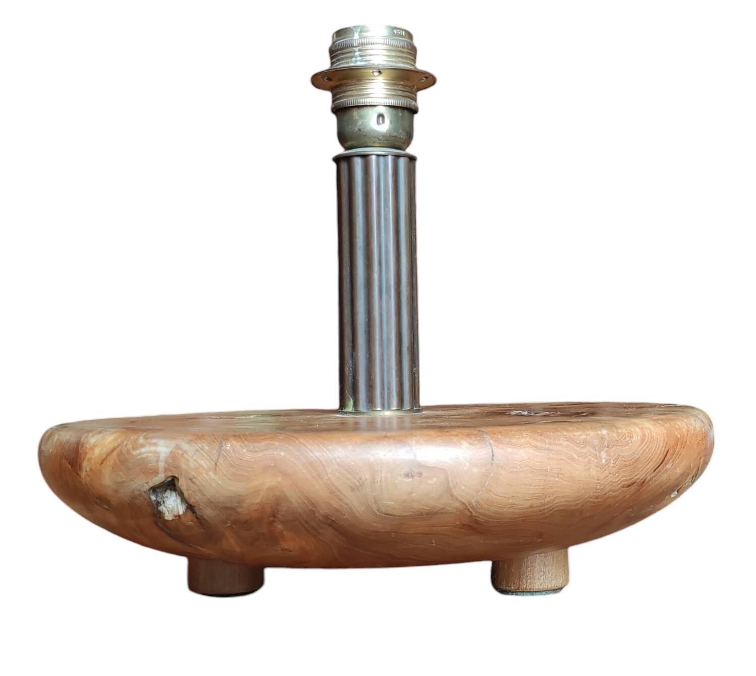 Old vintage solid wood lamp base