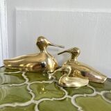 Three brass ducks from the 1950s