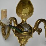 Pair of wall lamps with two lights in Louis XV style bronze