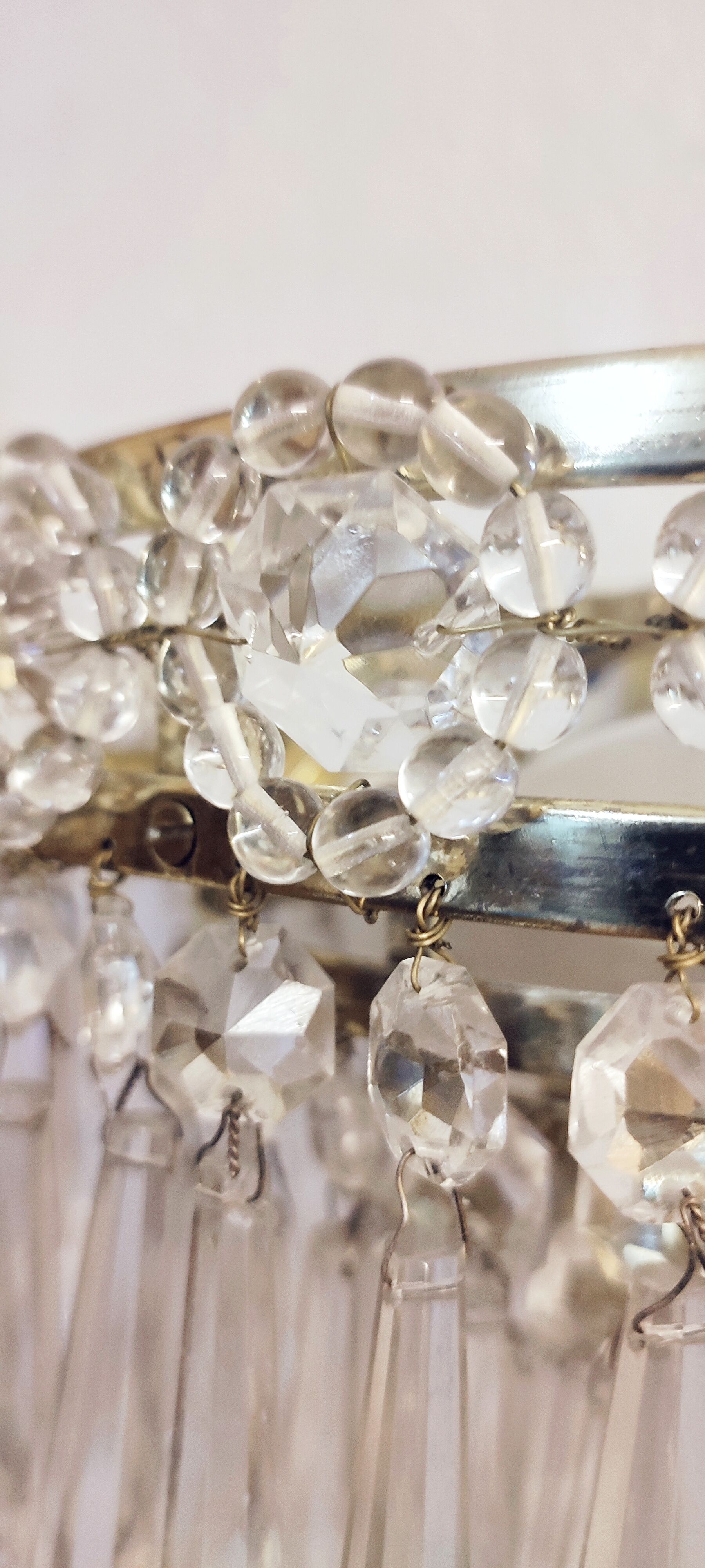 Classic crystal sconces. France, 1950s