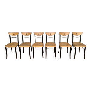 Série de 6 chaises bistrot - bois