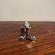 Silver metal knife cutlery holder, 80s design