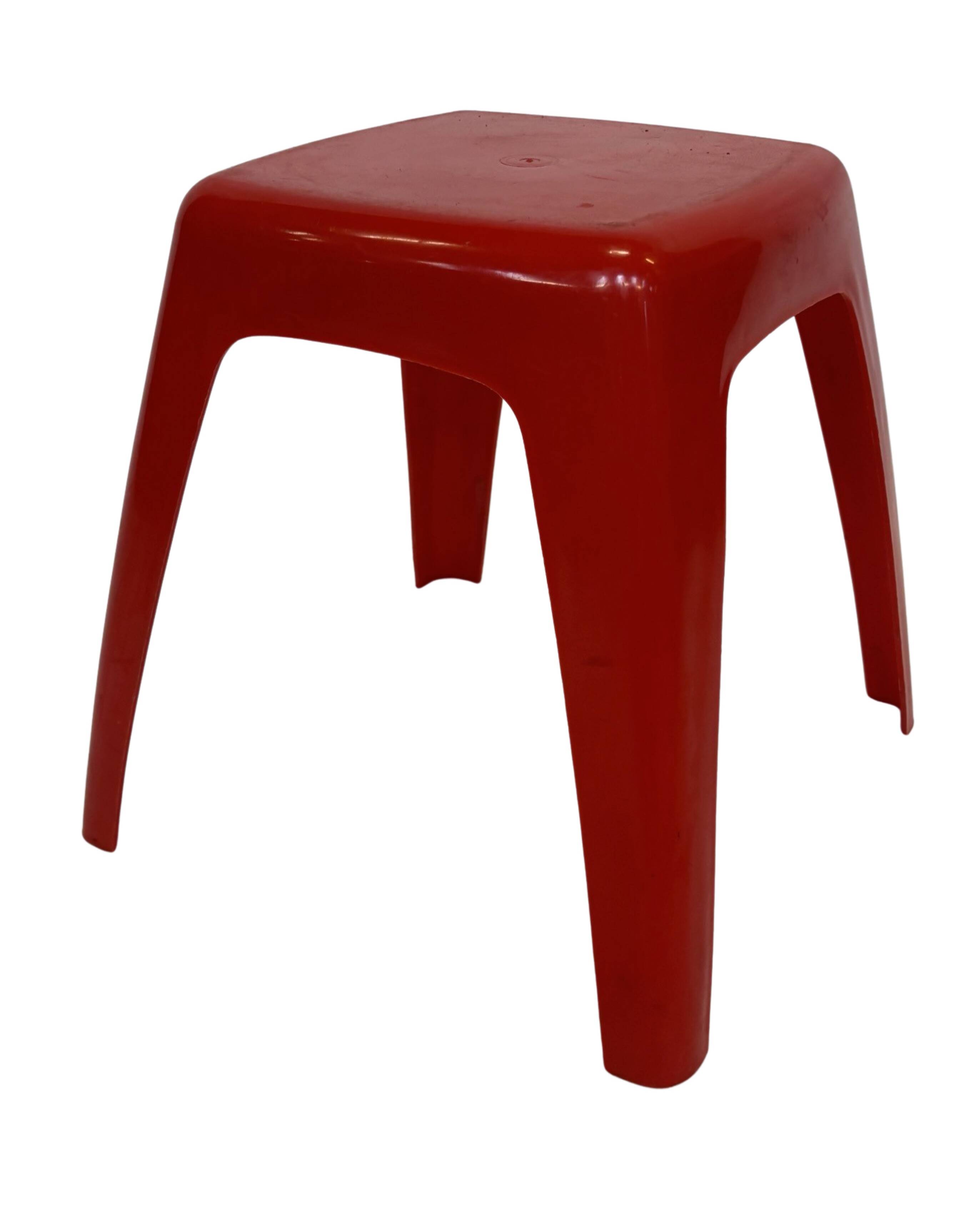 Vintage Space age plastic stool table mid century red plant stand
