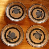 Set of 4 flat plates in Gien earthenware Angona model